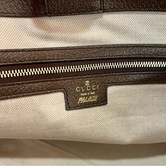 Gucci X Palace GG-P Jumbo Triferg Canvas Leather Tote Bag - Picture 11 of 16